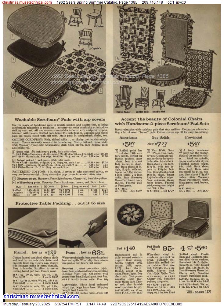 1962 Sears Spring Summer Catalog, Page 1385