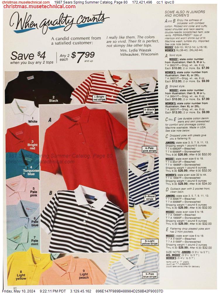 1987 Sears Spring Summer Catalog, Page 80