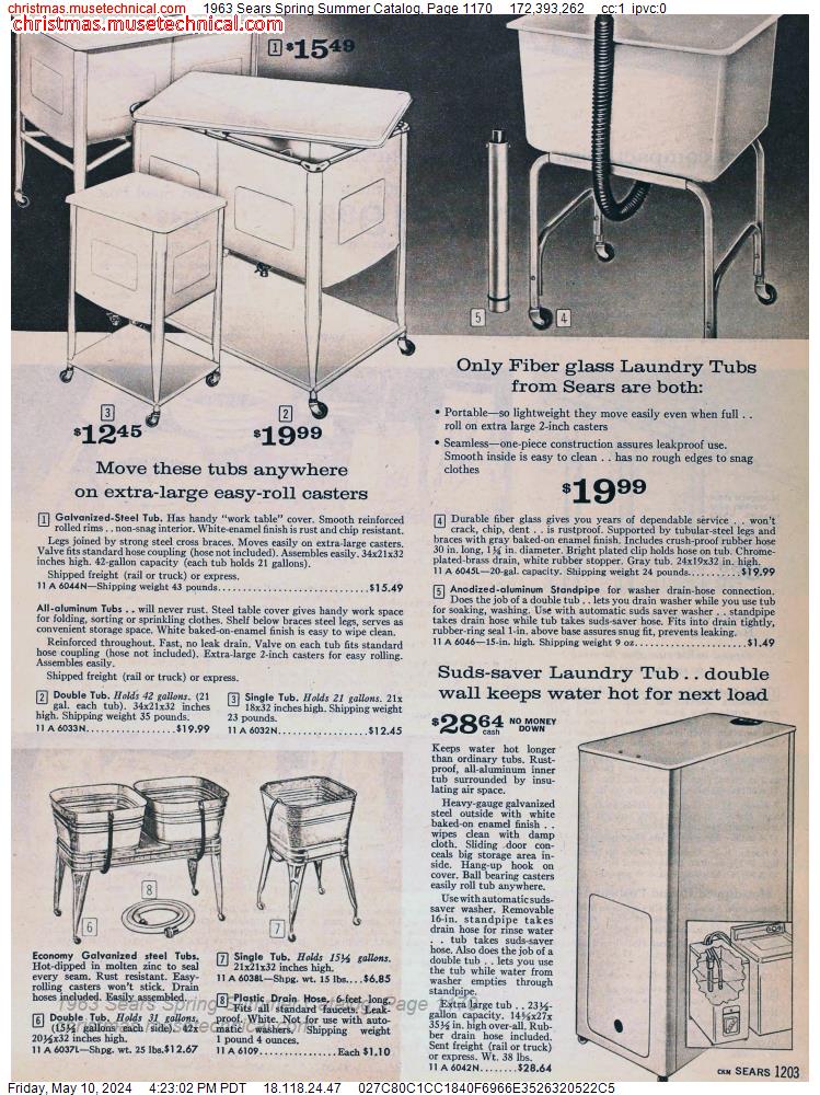 1963 Sears Spring Summer Catalog, Page 1170