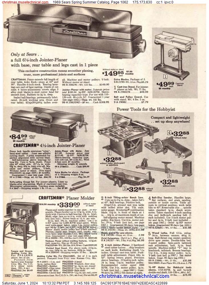 1969 Sears Spring Summer Catalog, Page 1062