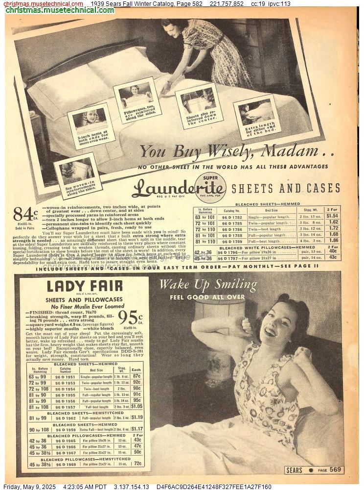 1939 Sears Fall Winter Catalog, Page 582