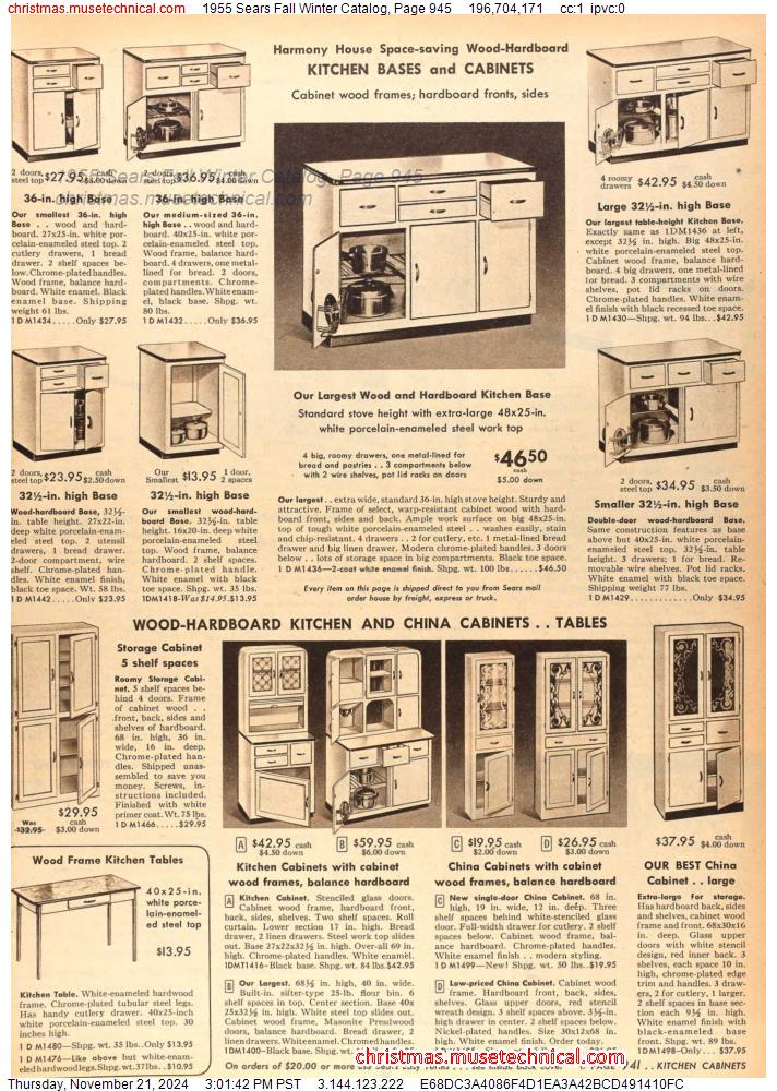 1955 Sears Fall Winter Catalog, Page 945