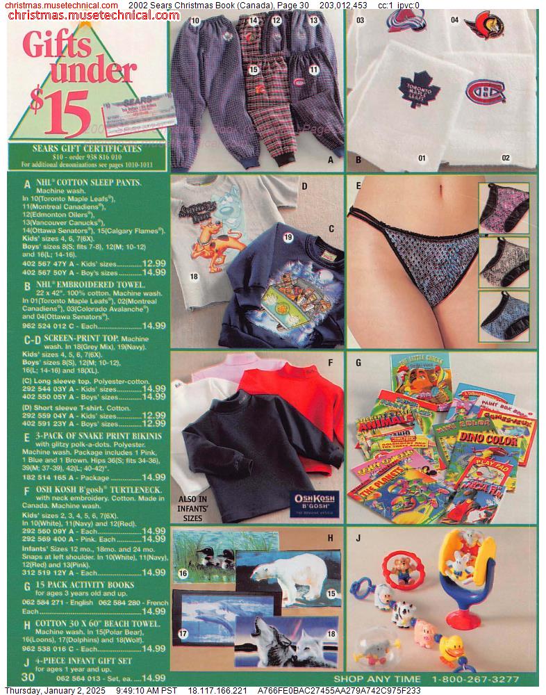 2002 Sears Christmas Book (Canada), Page 30