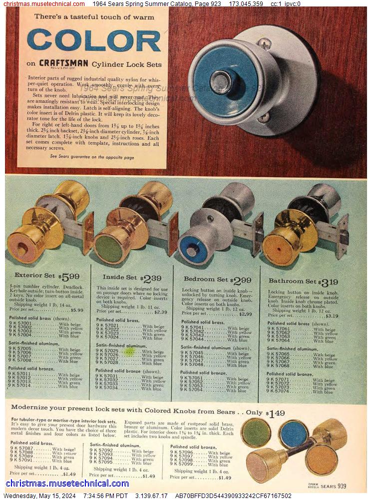 1964 Sears Spring Summer Catalog, Page 923