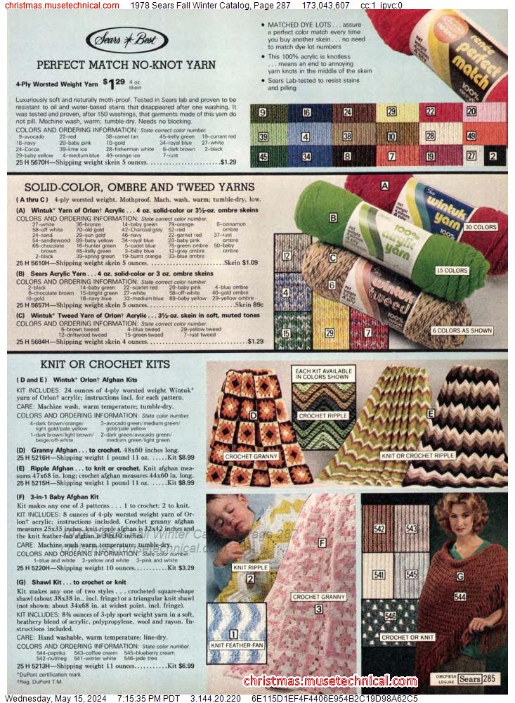 1978 Sears Fall Winter Catalog, Page 287