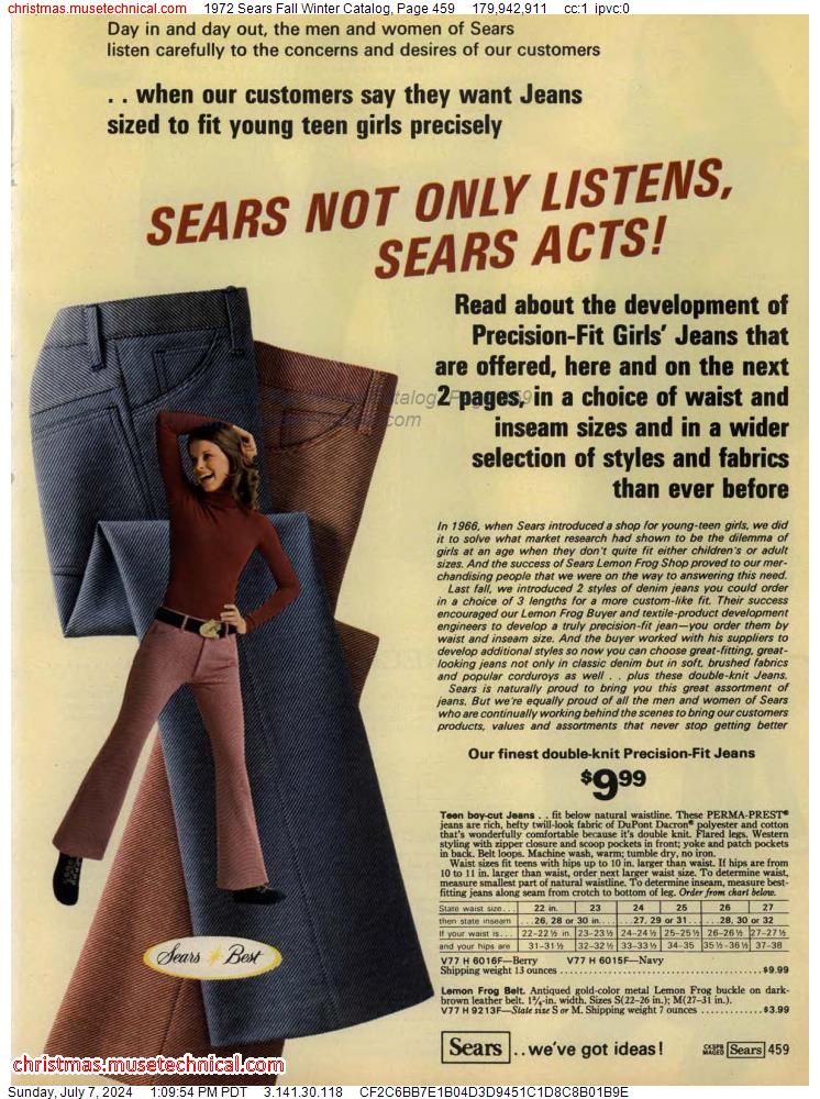 1972 Sears Fall Winter Catalog, Page 459