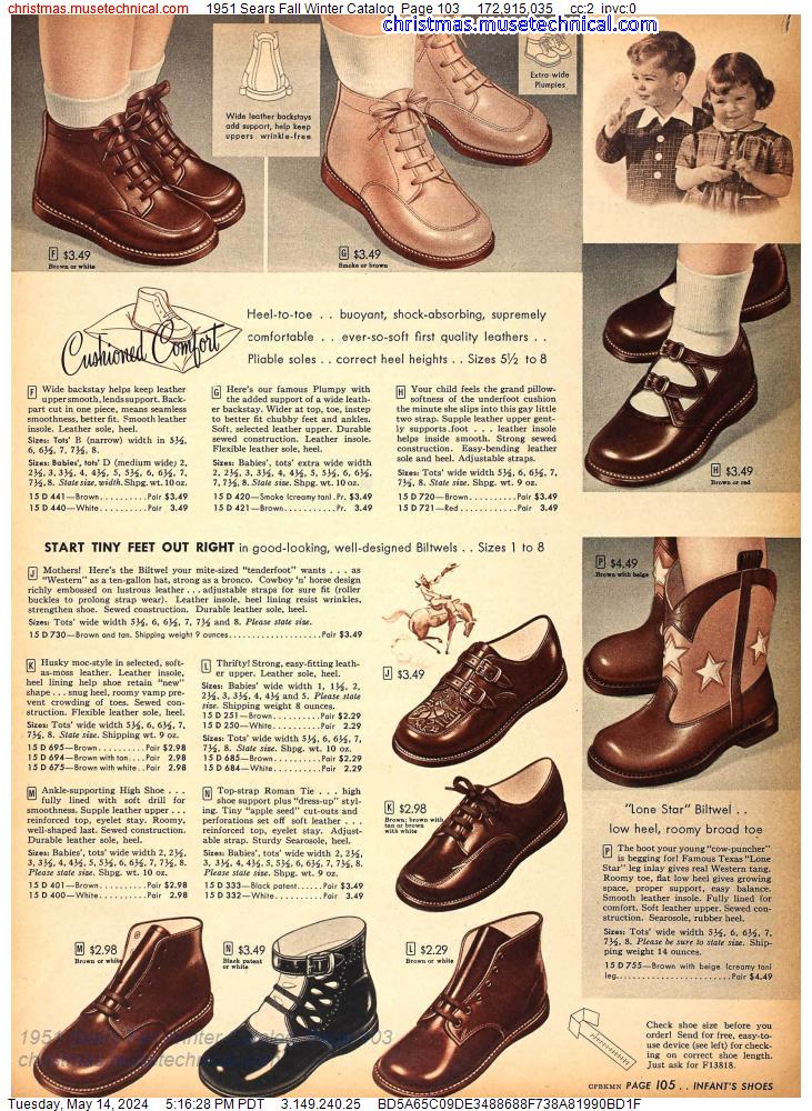 1951 Sears Fall Winter Catalog, Page 103