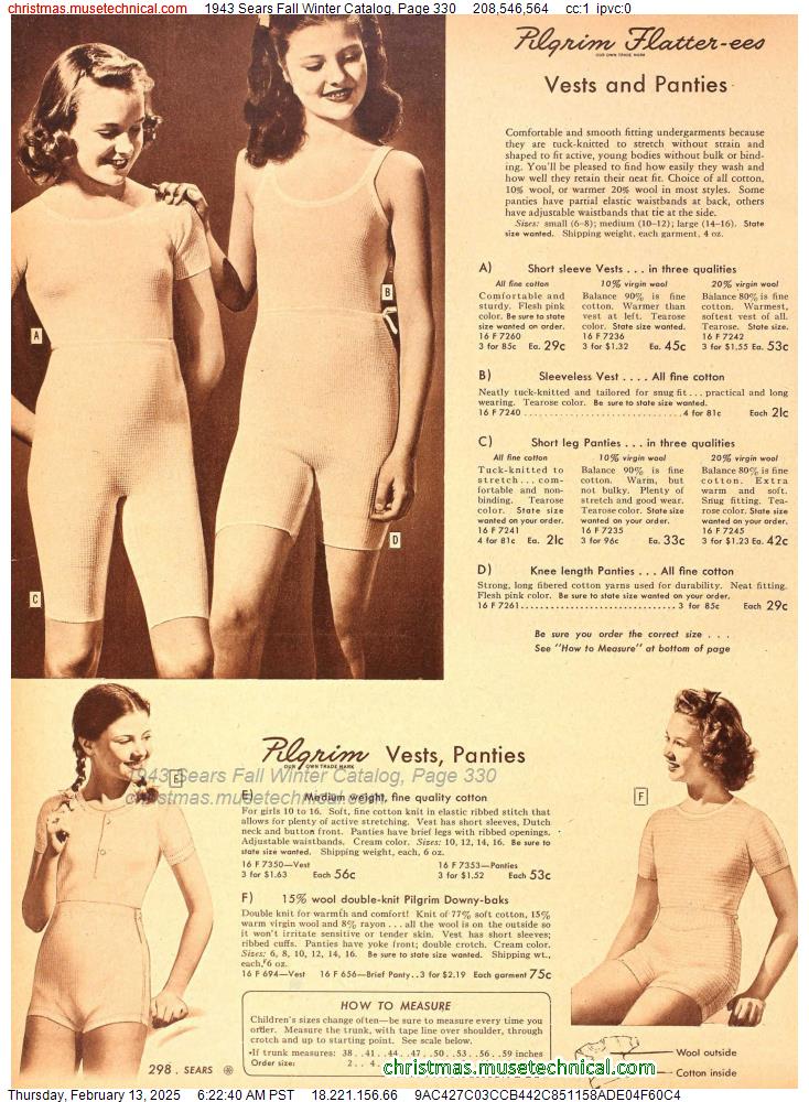 1943 Sears Fall Winter Catalog, Page 330