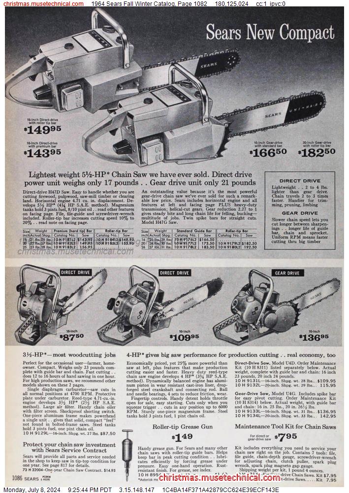 1964 Sears Fall Winter Catalog, Page 1082