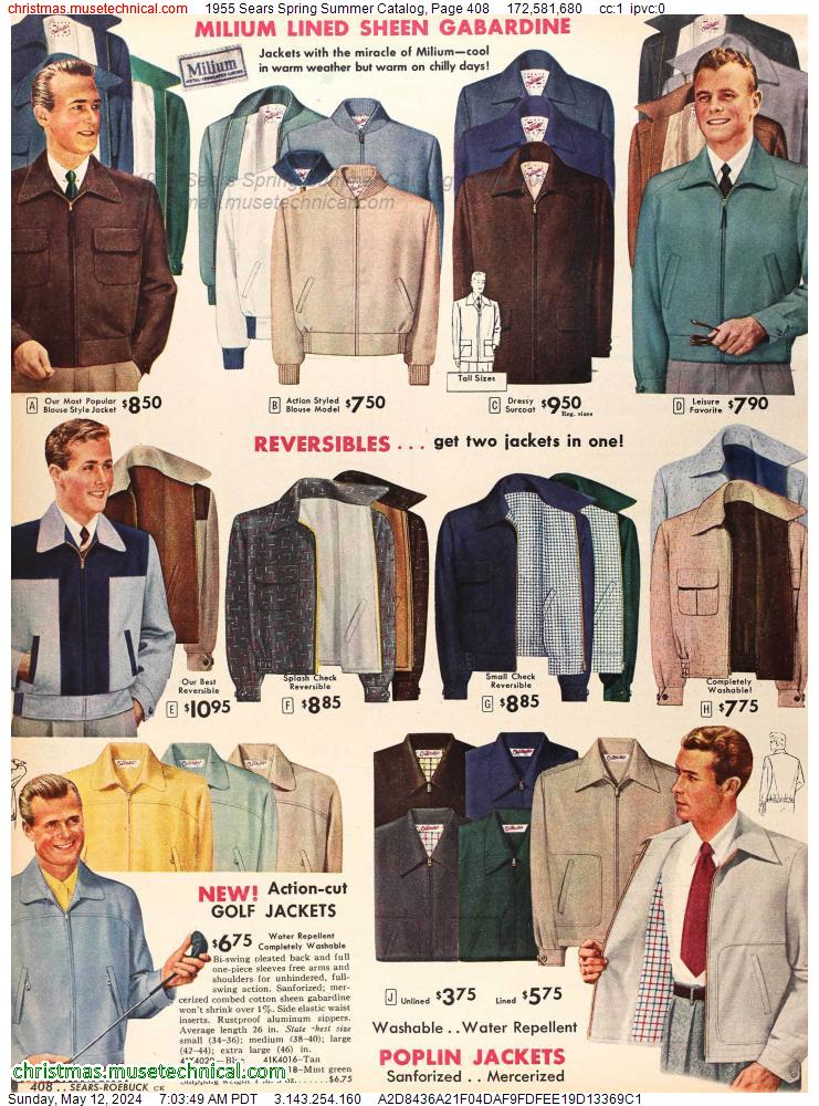 1955 Sears Spring Summer Catalog, Page 408