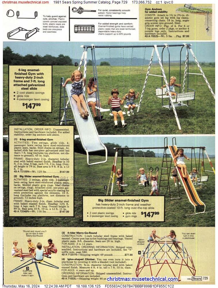1981 Sears Spring Summer Catalog, Page 729
