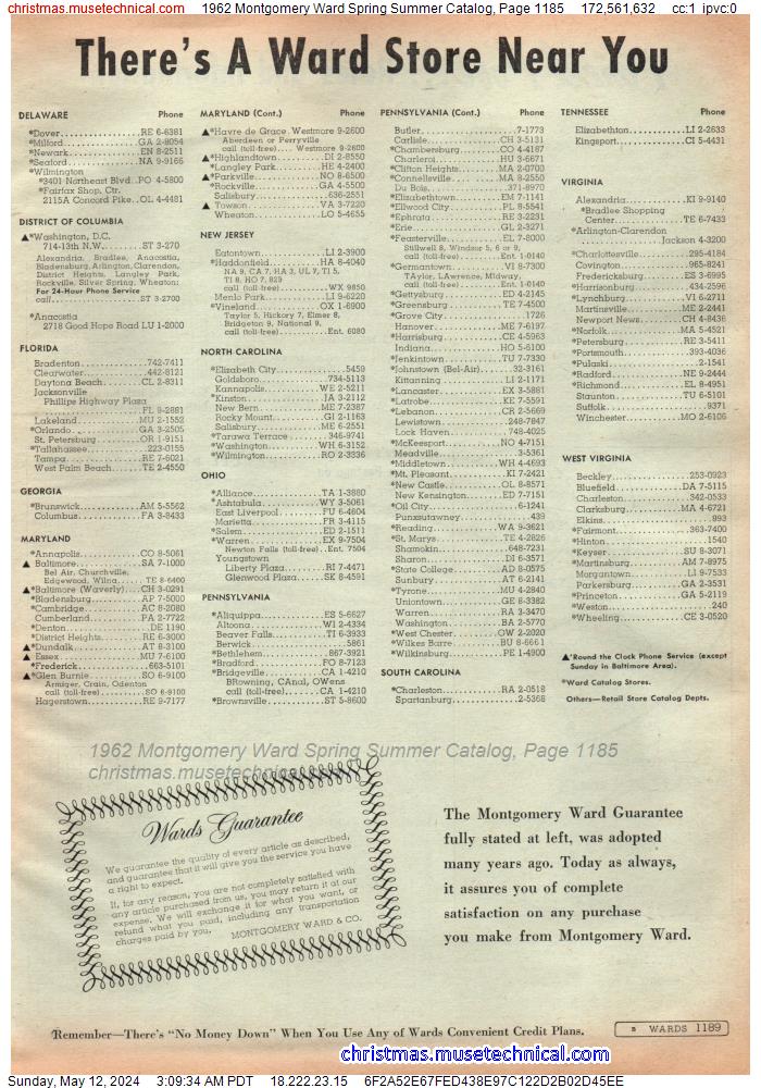 1962 Montgomery Ward Spring Summer Catalog, Page 1185