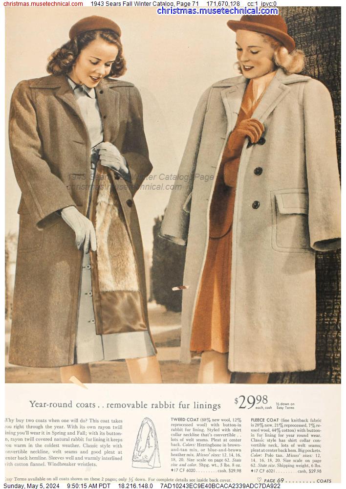 1943 Sears Fall Winter Catalog, Page 71