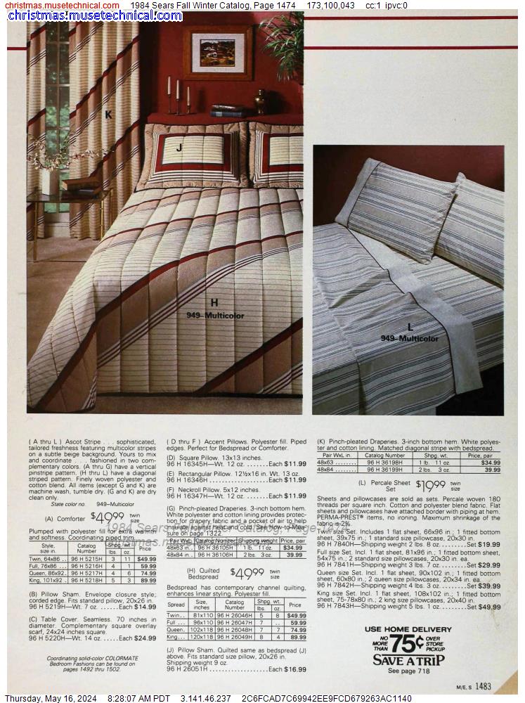 1984 Sears Fall Winter Catalog, Page 1474