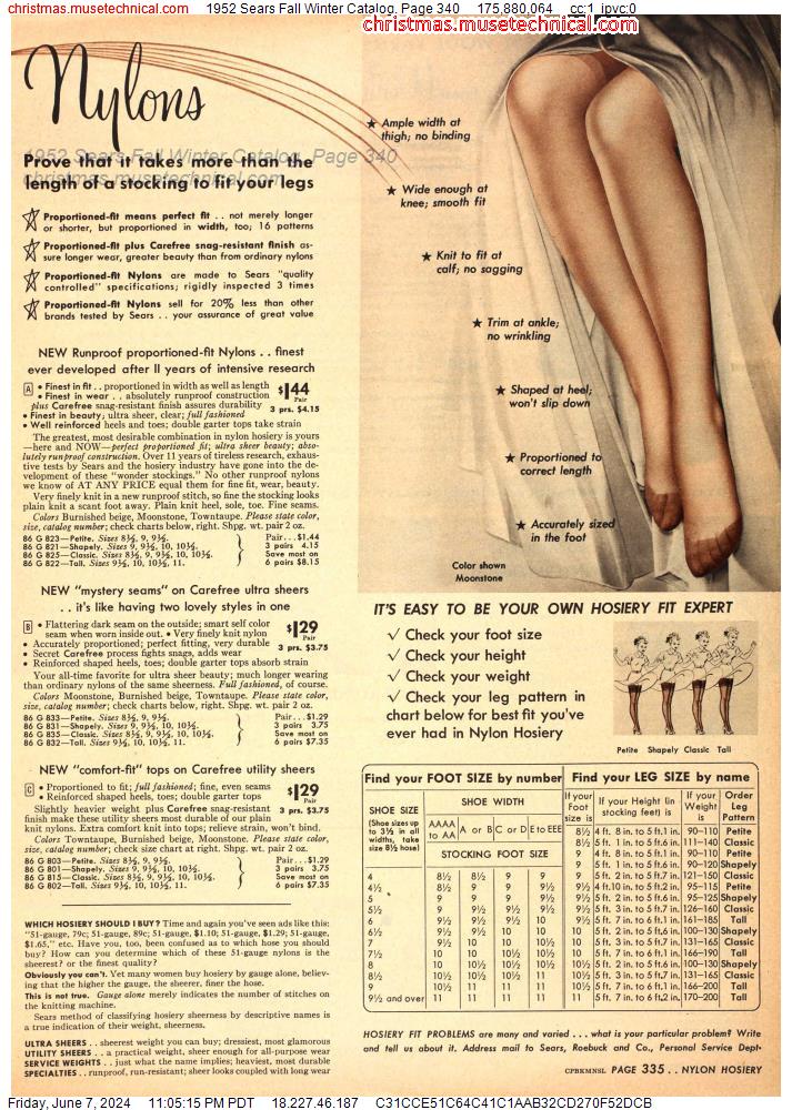 1952 Sears Fall Winter Catalog, Page 340