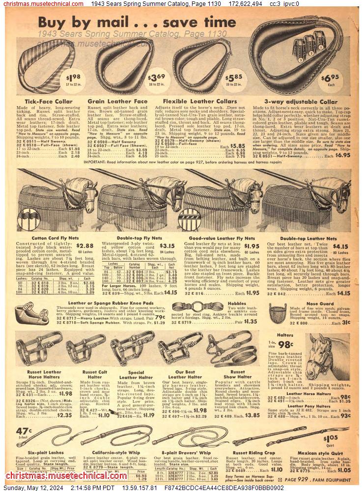 1943 Sears Spring Summer Catalog, Page 1130