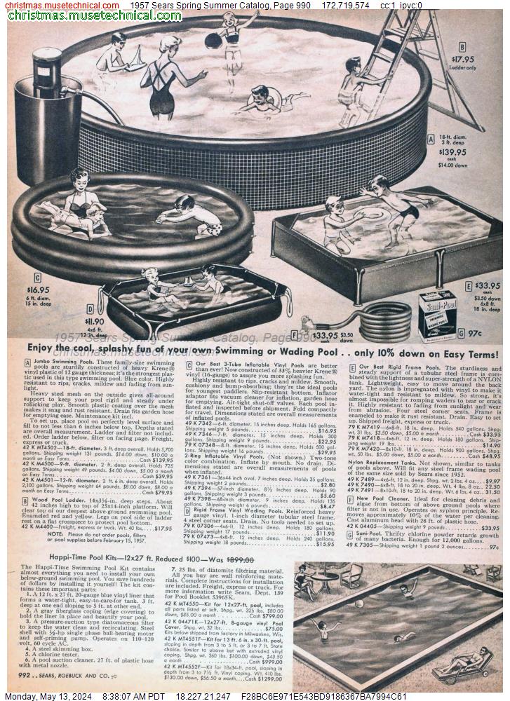 1957 Sears Spring Summer Catalog, Page 990