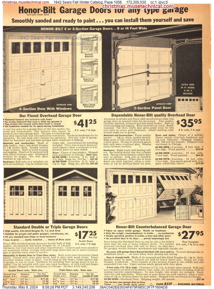 1942 Sears Fall Winter Catalog, Page 1056