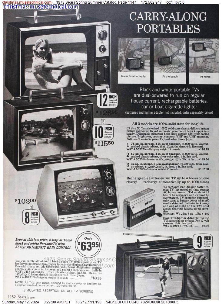 1973 Sears Spring Summer Catalog, Page 1147