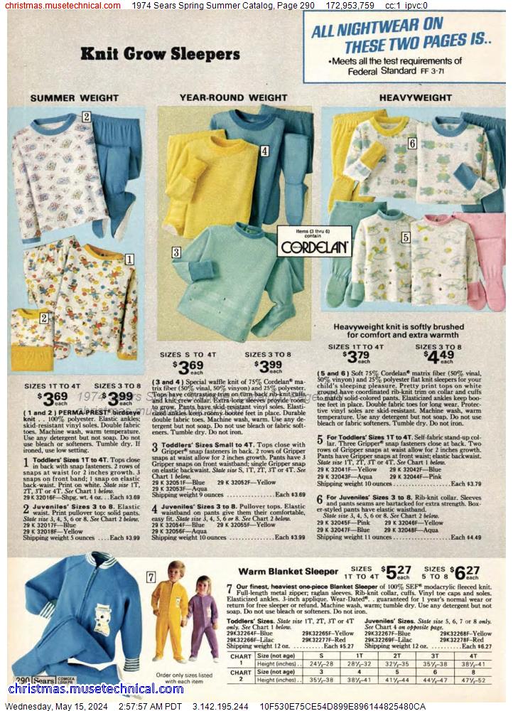 1974 Sears Spring Summer Catalog, Page 290