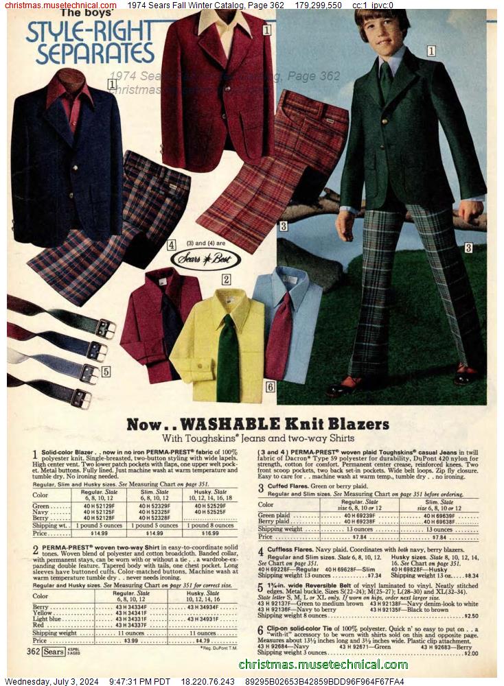 1974 Sears Fall Winter Catalog, Page 362