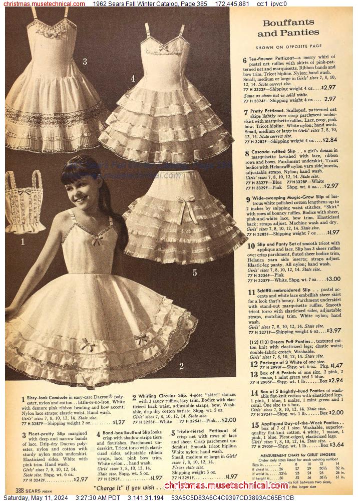 1962 Sears Fall Winter Catalog, Page 385