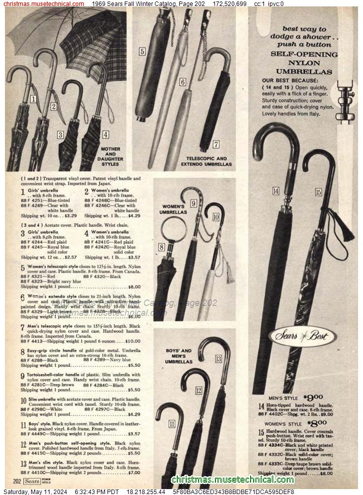 1969 Sears Fall Winter Catalog, Page 202