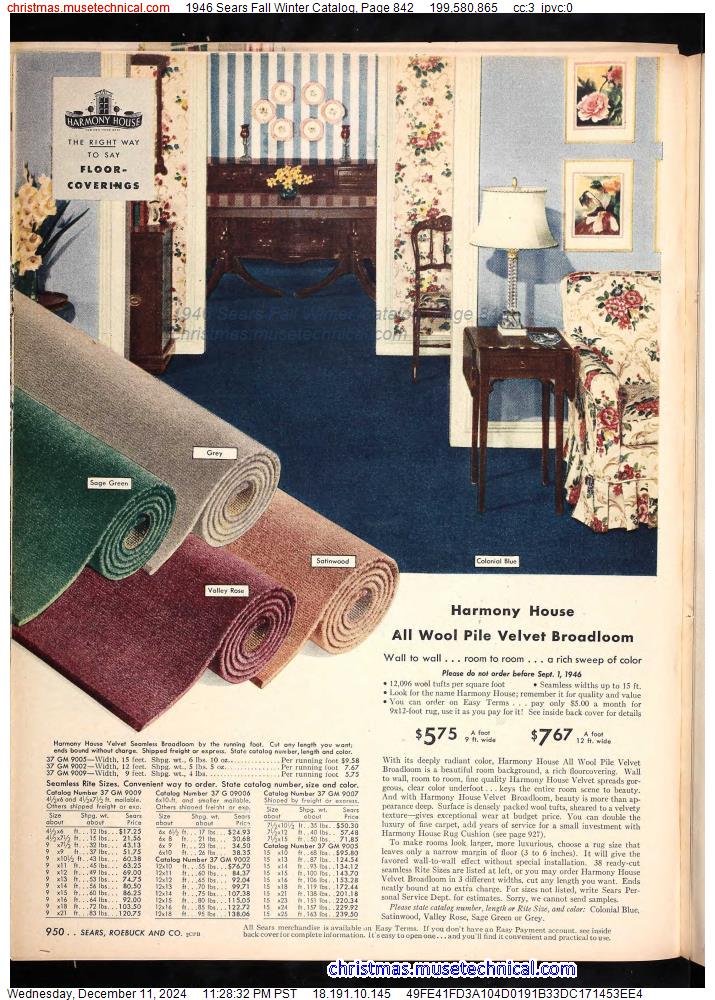 1946 Sears Fall Winter Catalog, Page 842