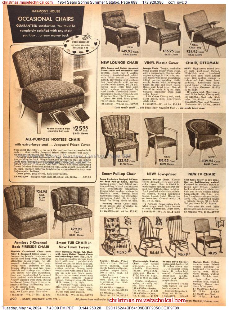 1954 Sears Spring Summer Catalog, Page 688