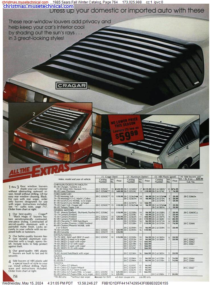 1985 Sears Fall Winter Catalog, Page 764