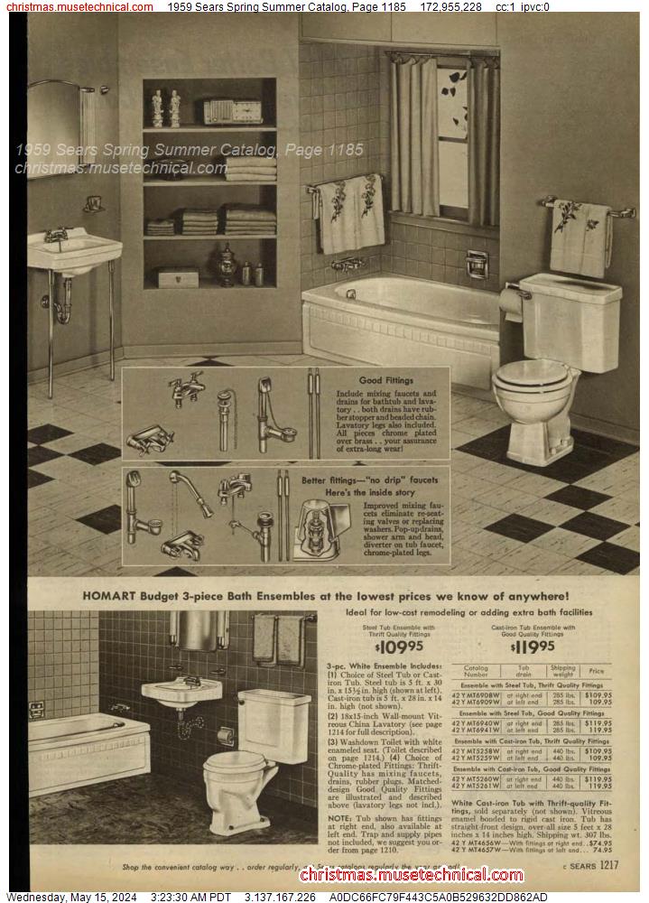 1959 Sears Spring Summer Catalog, Page 1185