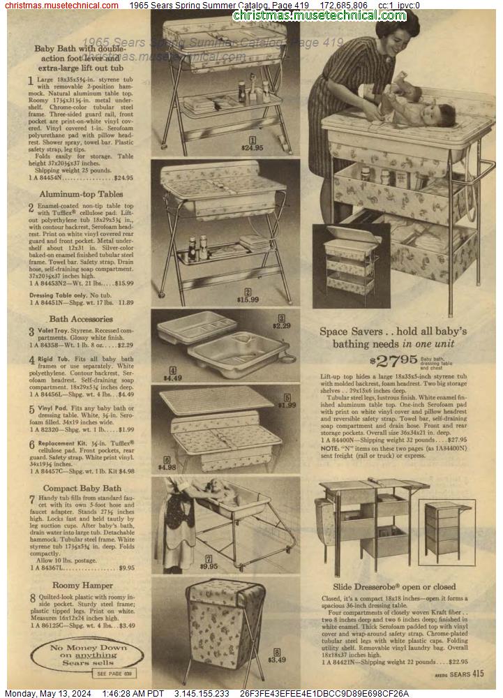 1965 Sears Spring Summer Catalog, Page 419