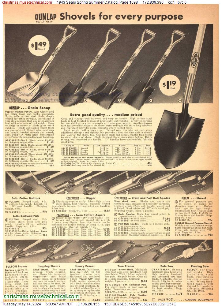 1943 Sears Spring Summer Catalog, Page 1098