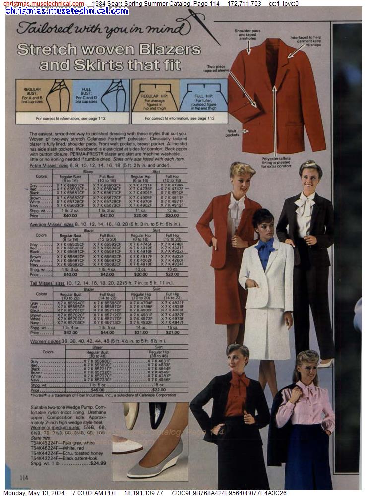 1984 Sears Spring Summer Catalog, Page 114