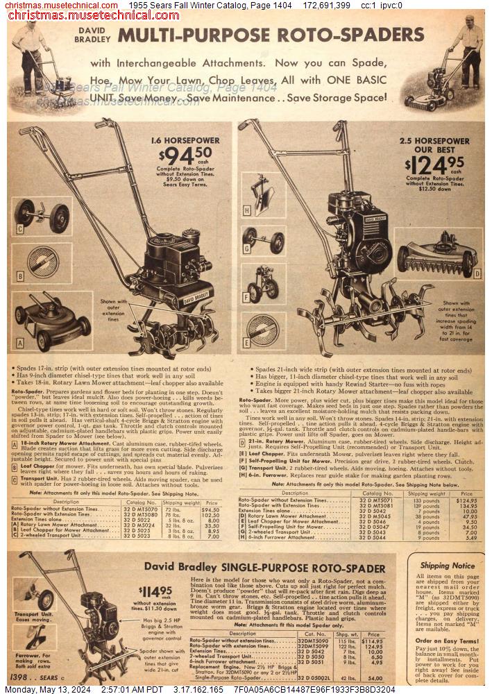 1955 Sears Fall Winter Catalog, Page 1404