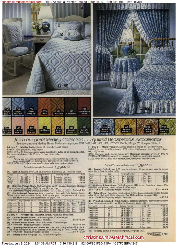 1980 Sears Fall Winter Catalog, Page 1699