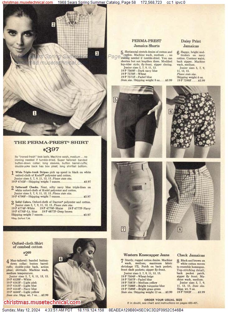 1968 Sears Spring Summer Catalog, Page 58