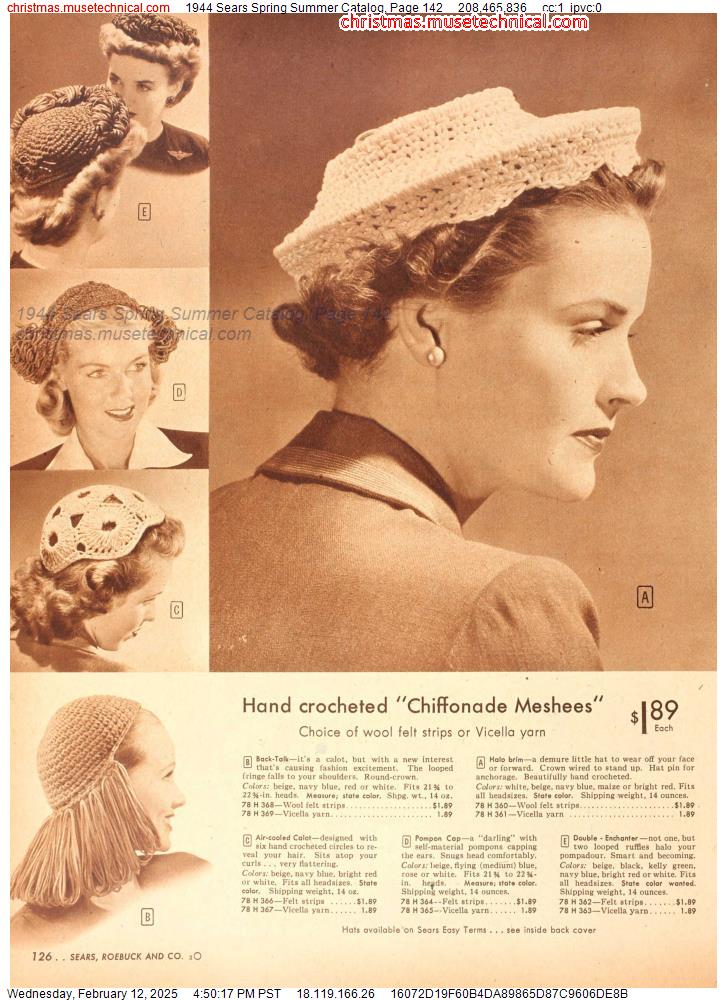 1944 Sears Spring Summer Catalog, Page 142