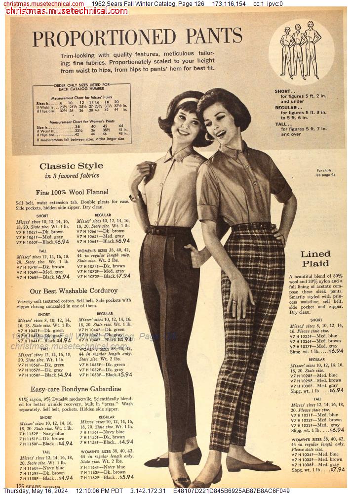 1962 Sears Fall Winter Catalog, Page 126