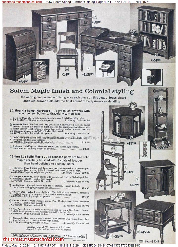 1967 Sears Spring Summer Catalog, Page 1361