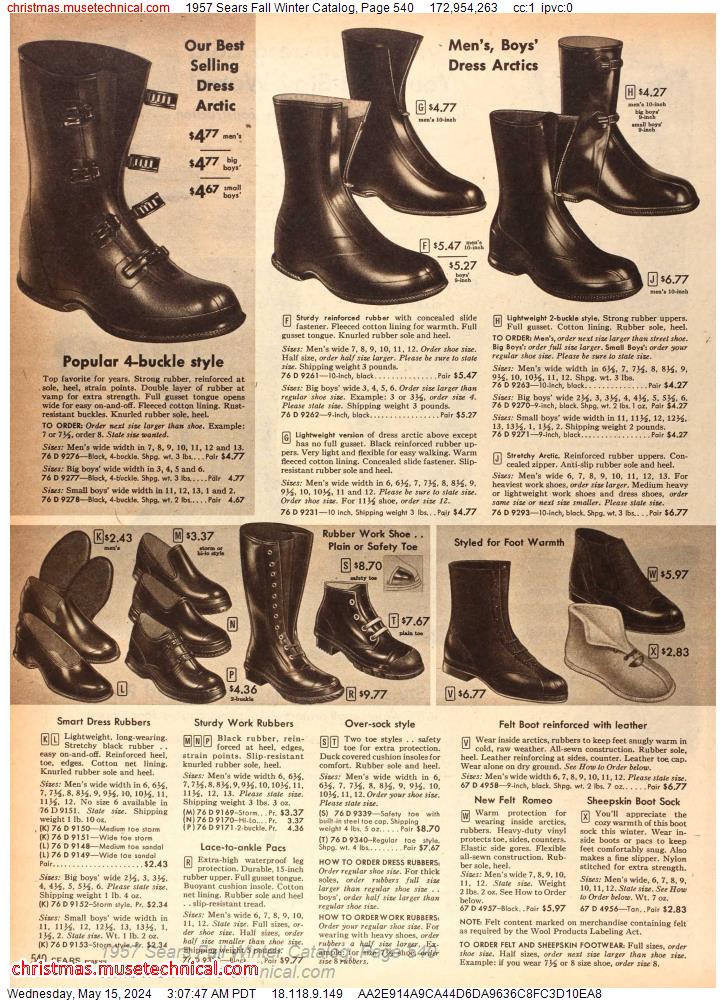 1957 Sears Fall Winter Catalog, Page 540