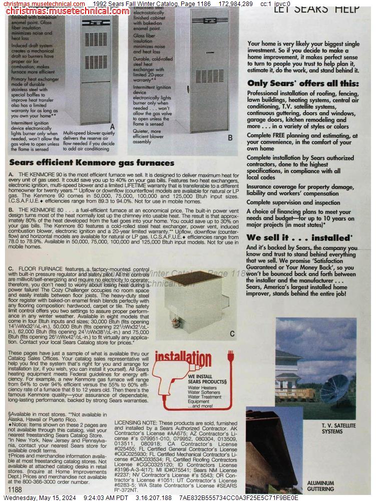 1992 Sears Fall Winter Catalog, Page 1186