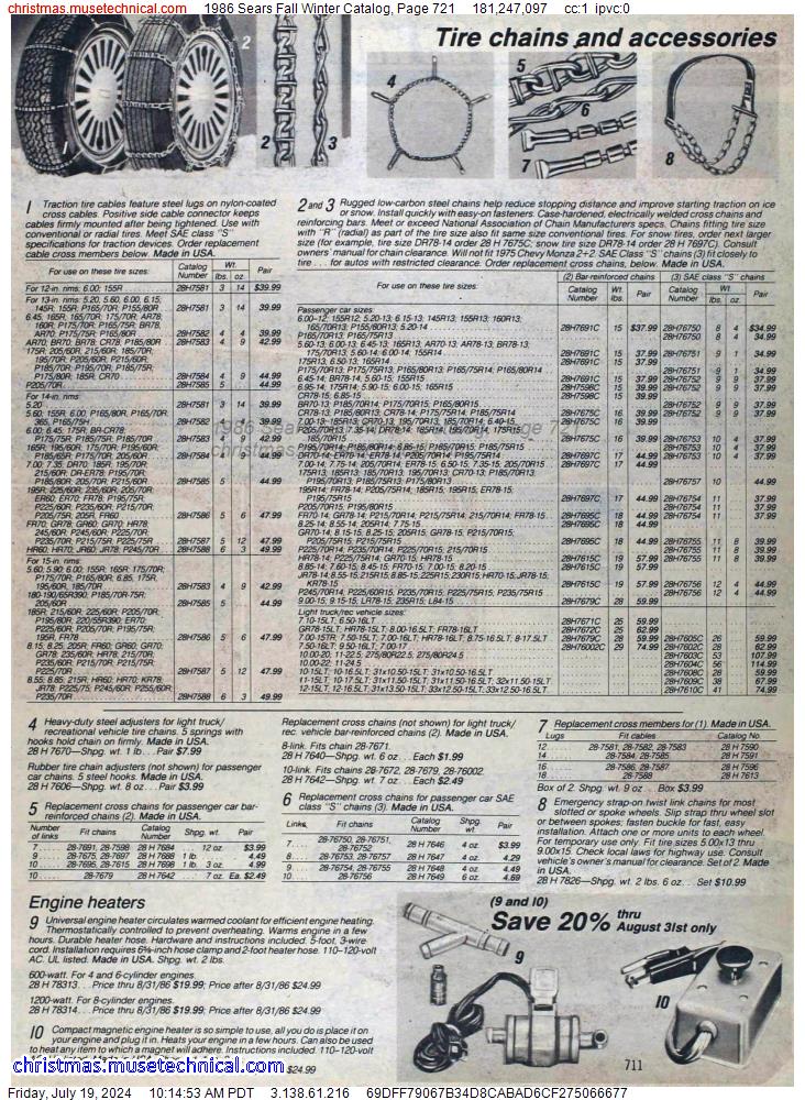 1986 Sears Fall Winter Catalog, Page 721