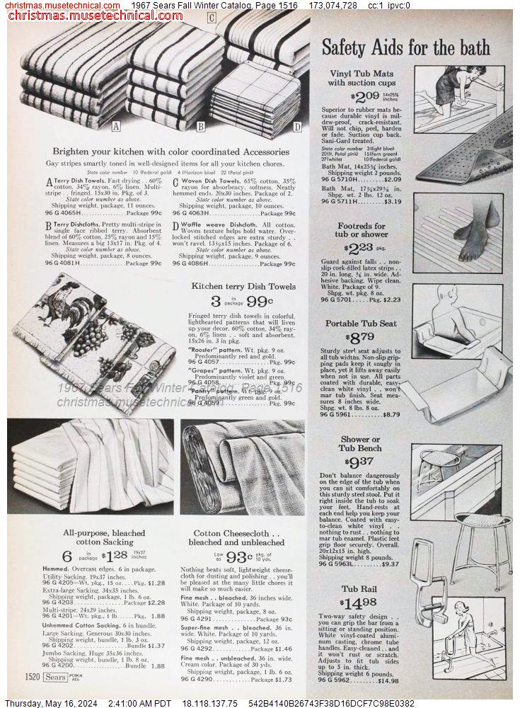 1967 Sears Fall Winter Catalog, Page 1516