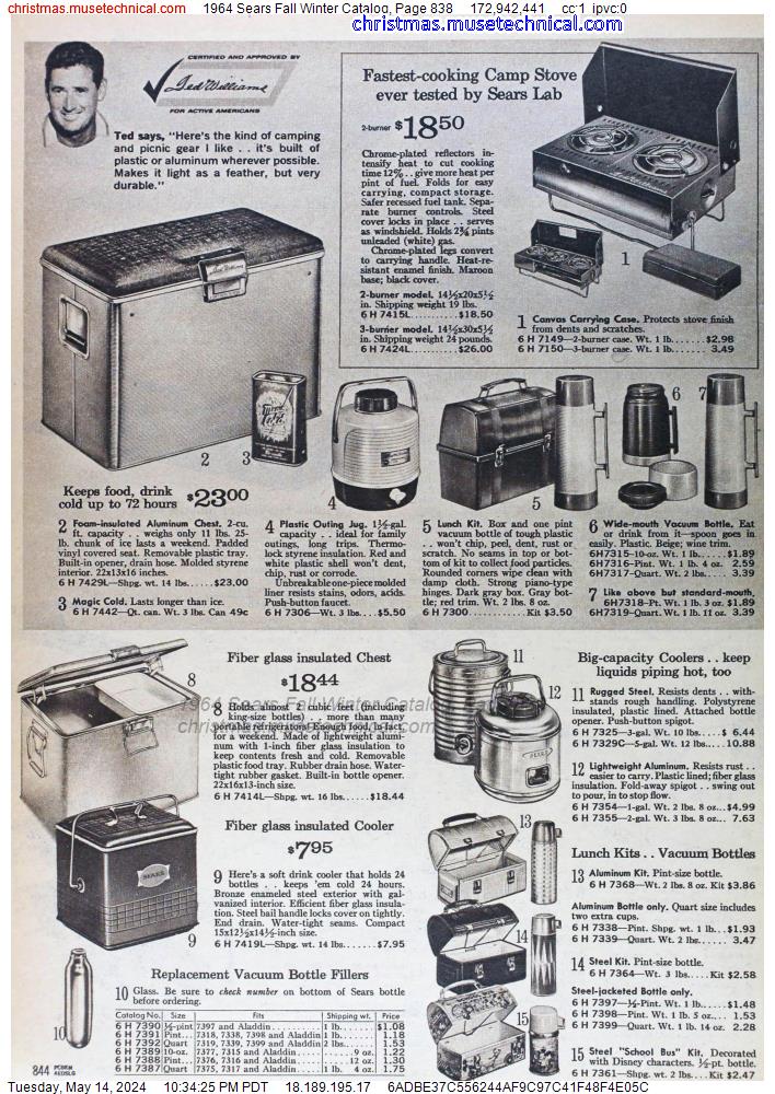 1964 Sears Fall Winter Catalog, Page 838