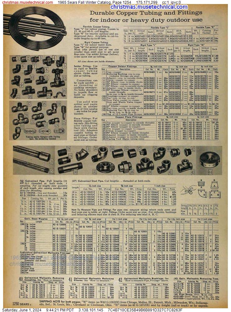 1965 Sears Fall Winter Catalog, Page 1254