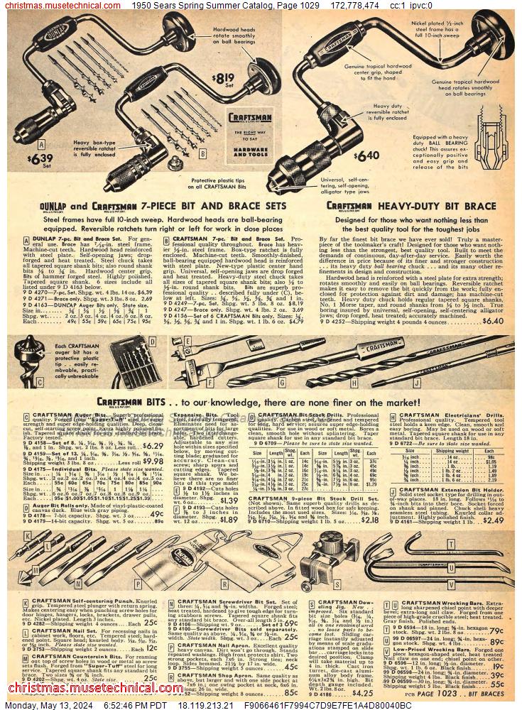 1950 Sears Spring Summer Catalog, Page 1029