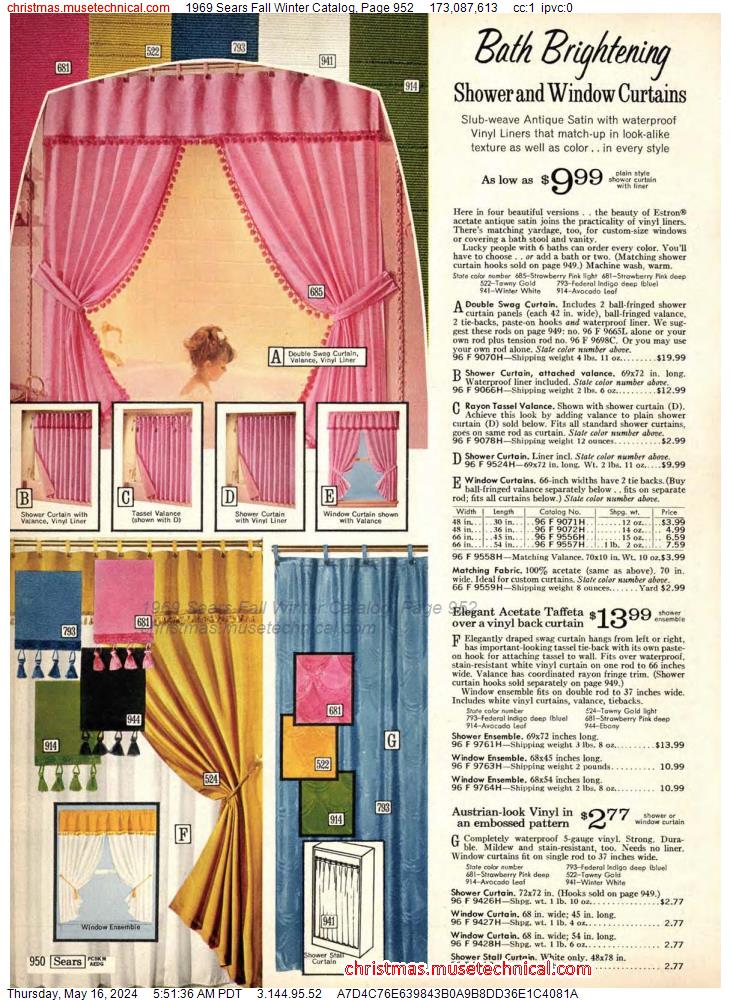 1969 Sears Fall Winter Catalog, Page 952