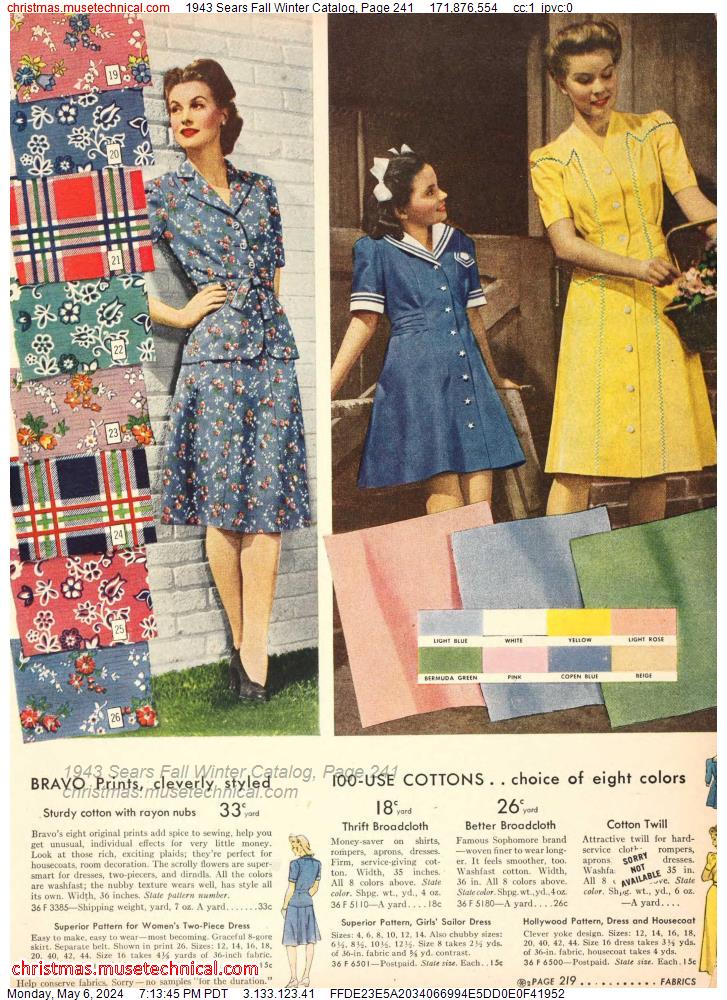 1943 Sears Fall Winter Catalog, Page 241