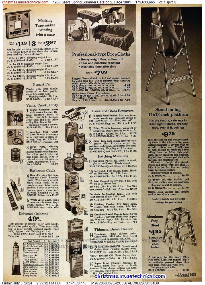 1968 Sears Spring Summer Catalog 2, Page 1081
